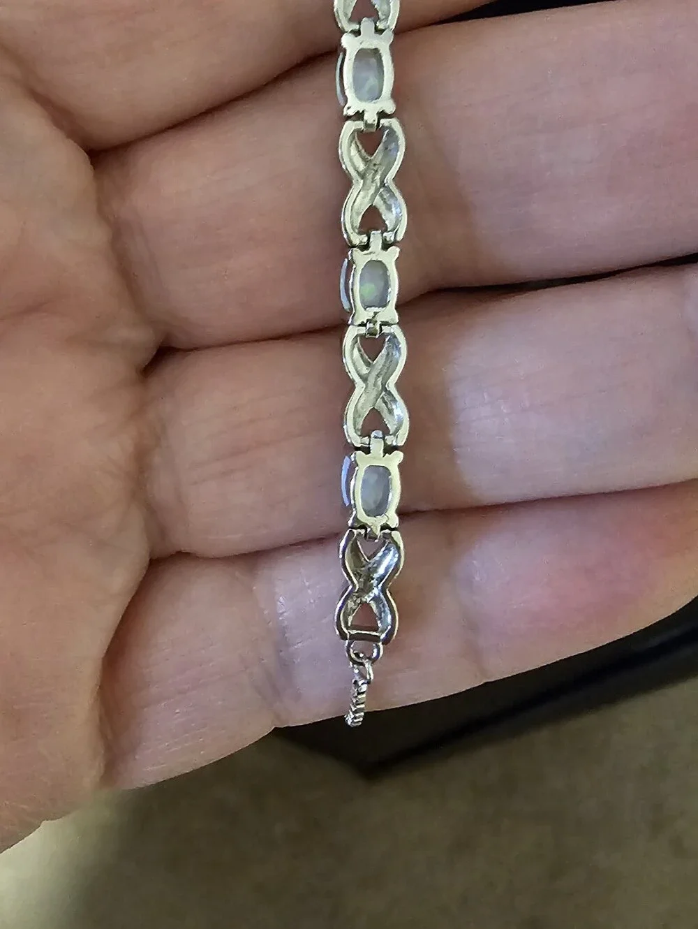 Sterling Silver Opal Bracelet ( New )
